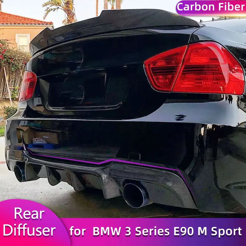 For BMW 3 Series E90 M Carbon Fiber Rear Bumper Diffuser Lip