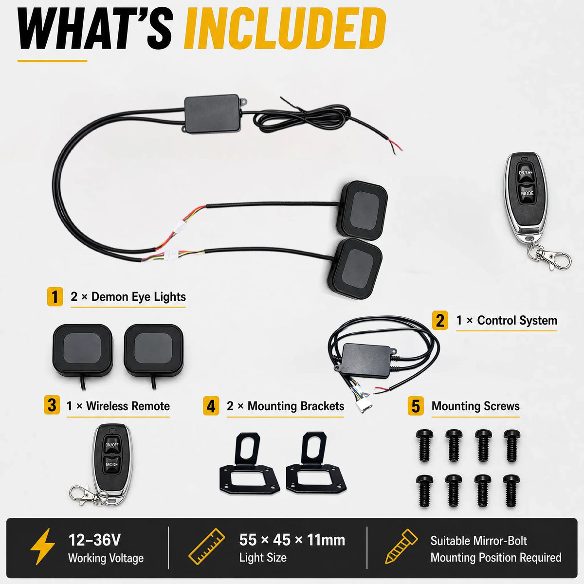 In Motorcycle Devil Eyes Mirror Dynamic Motorbike Demon Wireless