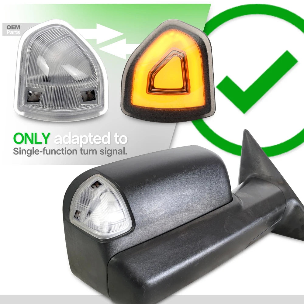 For 2010-2018 Dodge Ram 1500 2500 2X Smoked Towing Rearview