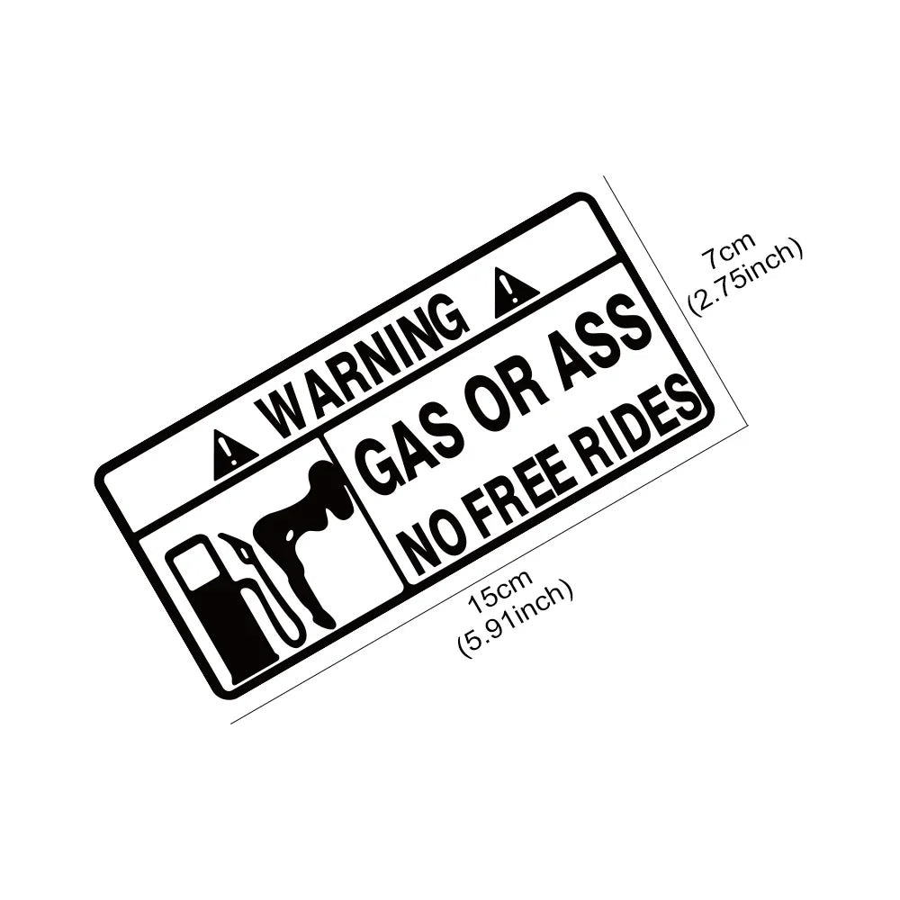 15x7cm Gas Or Ass Sticker Window Windshield Creative Ride