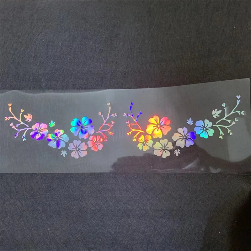 2PCS Set Stickers Flower Sticker Rear Windshield Front Bumper