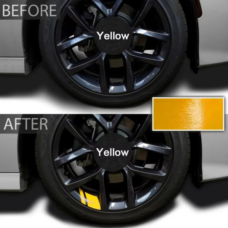 6PCS Reflective Wheel Decal Sticker Pressure Adhesive Red