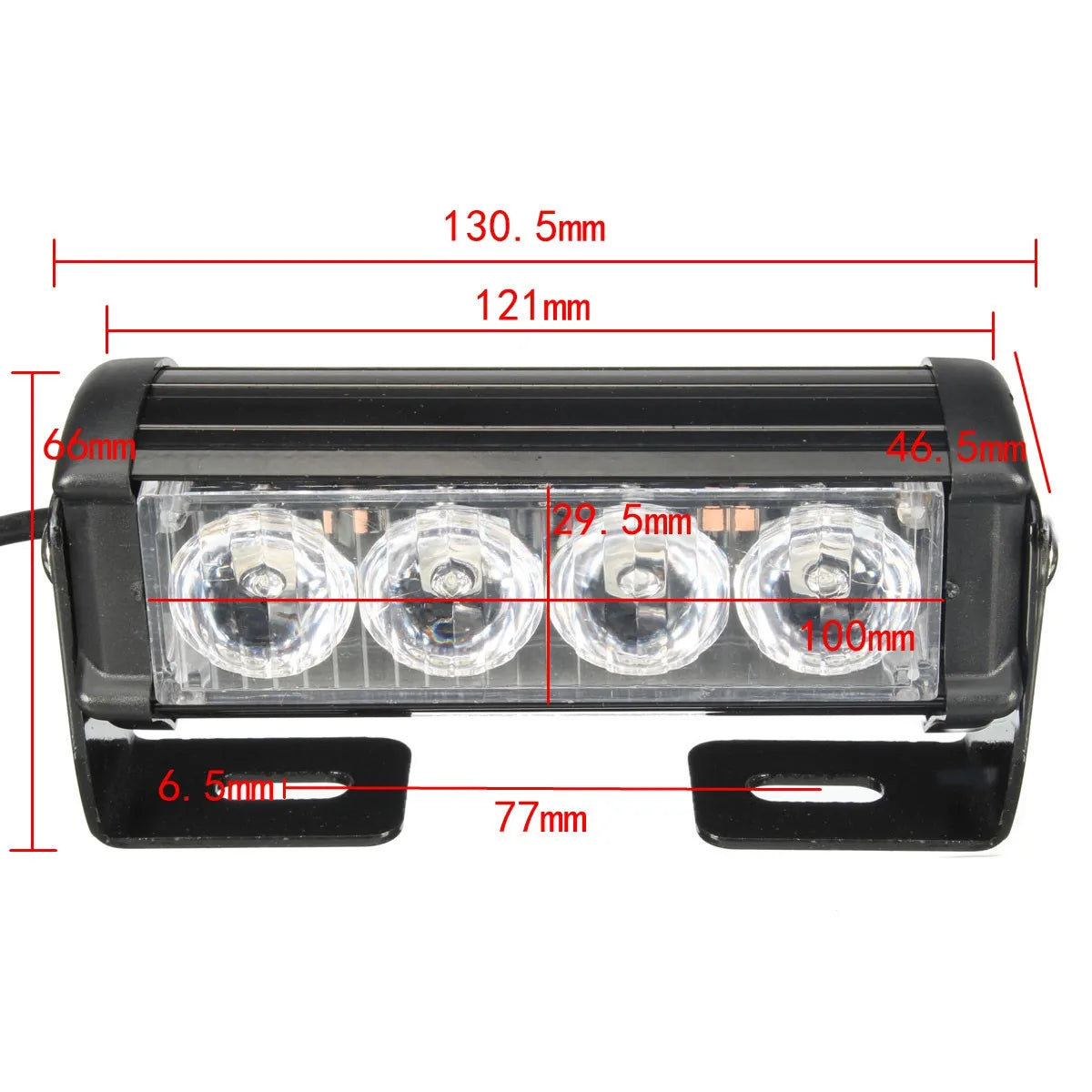 For Motorcycle Vehicle In 8LED Emergency Strobe Bar Warning