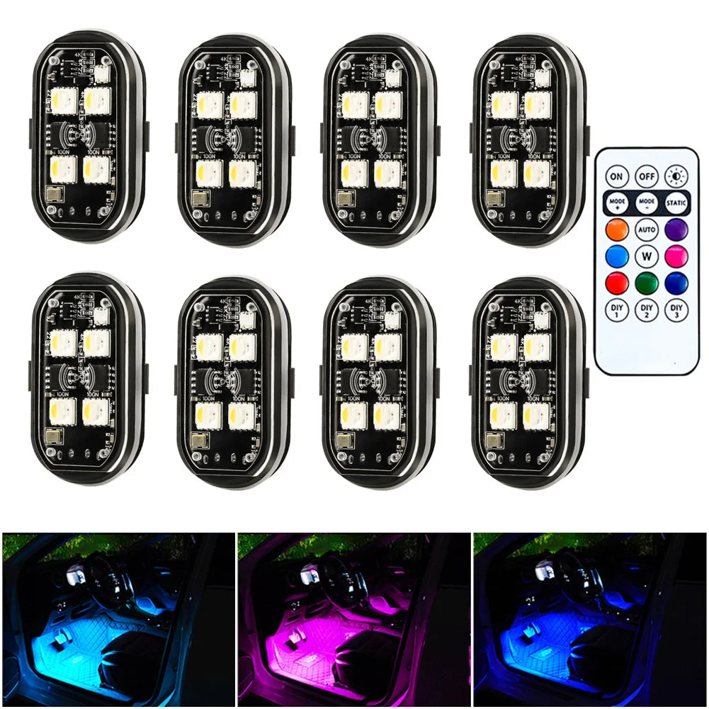 1-8pcs Wireless Strobe Decor Atmosphere Colors Rechargeable