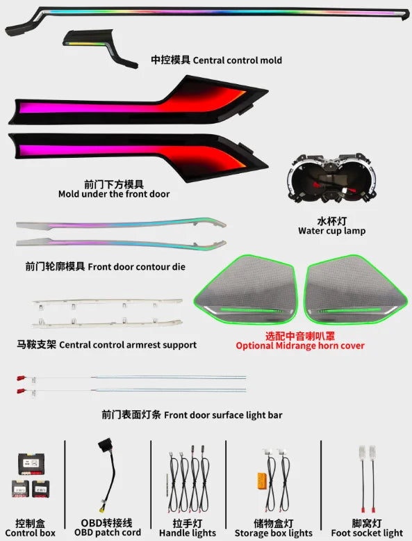 For Audi A4 A5 2017-2024 Full Interior Lighting System Easy