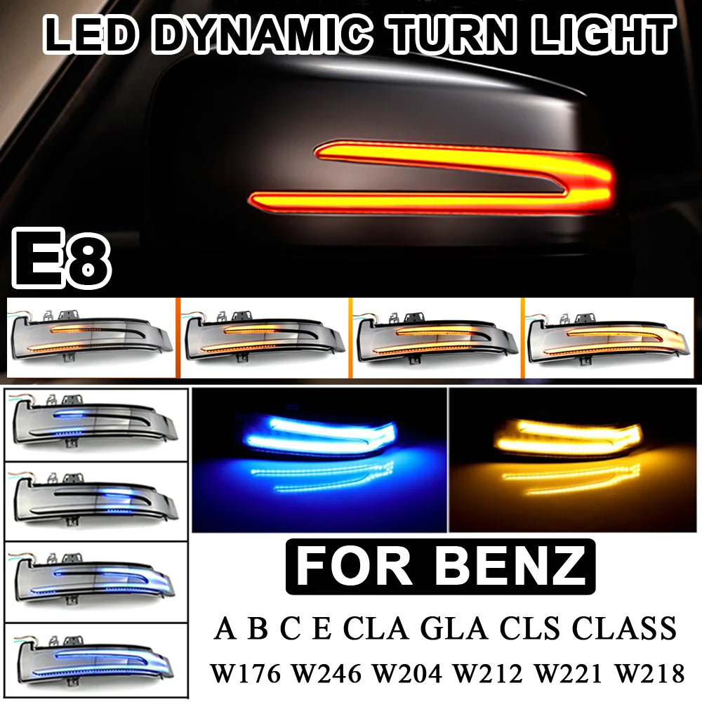 For Mercedes Benz W204 Cla A 2PCS Dynamic Turn Signal Side