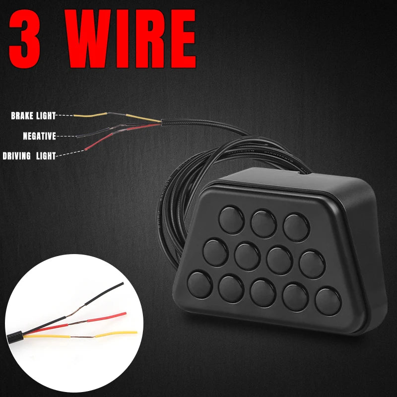 For Auto Brake Pilot F1 12LED Rear Tail Red Flash Warning