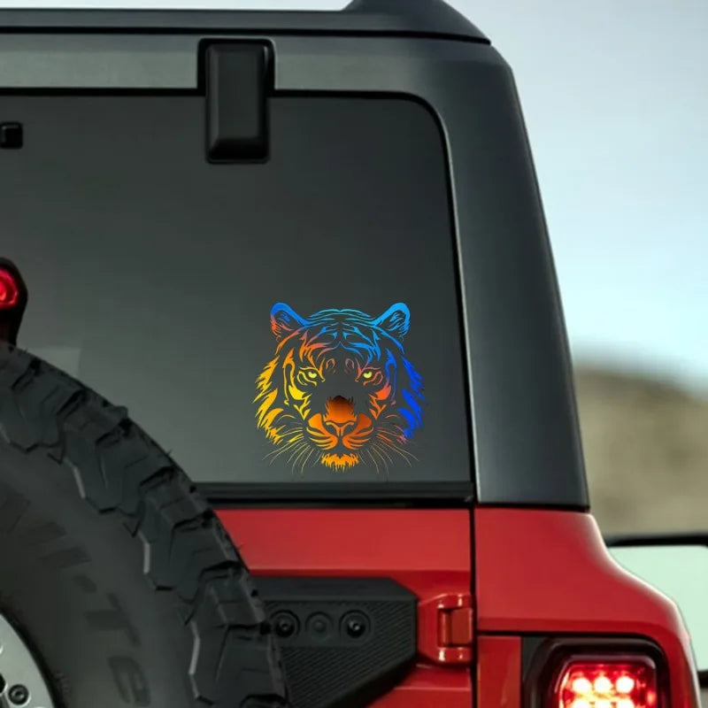Multicolor Tiger Head Sticker Waterproof scratch-resistant Cars