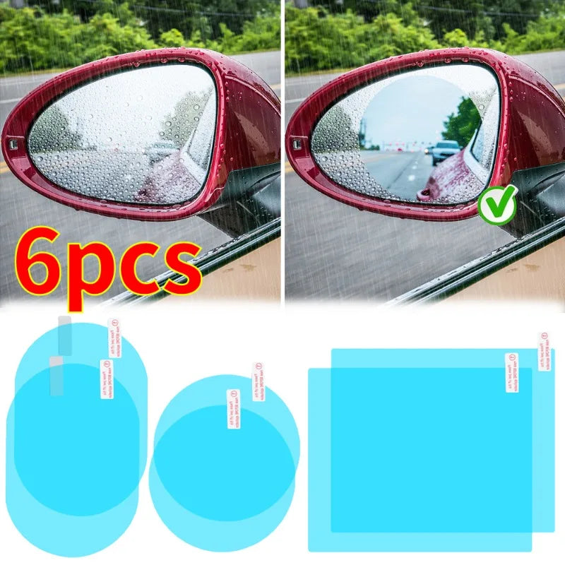 6PCS Rearview Mirror Anti Fog Film Waterproof Window Glass