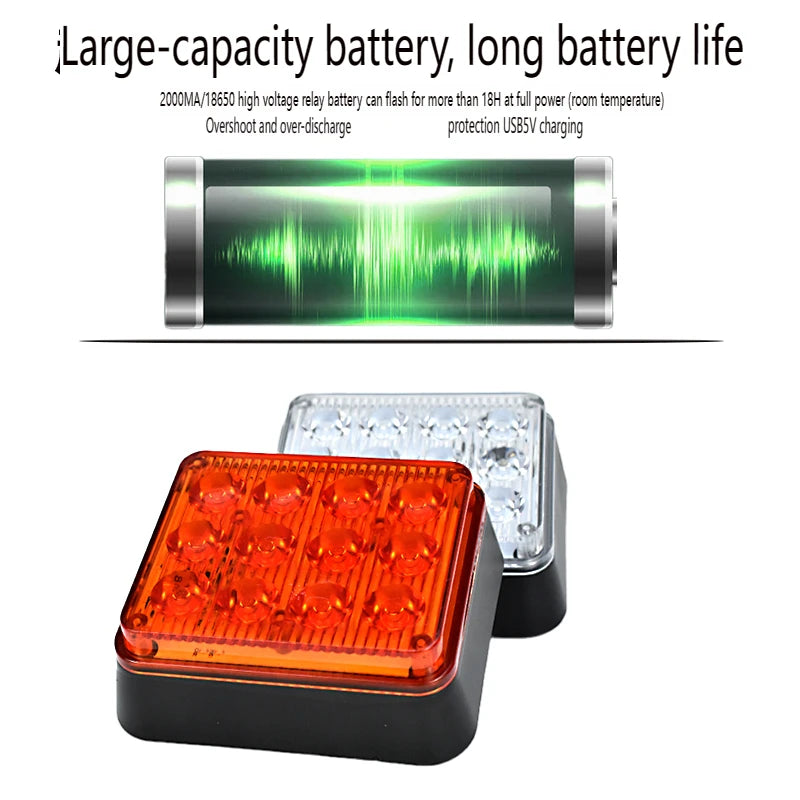 12LED Battery Charging Warning Emergency Safety Strobe Taillight