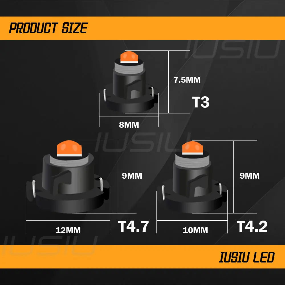 Iusiu 10PCS T3 t4.2 t4.7 Bulb Instrument 3030 Neo