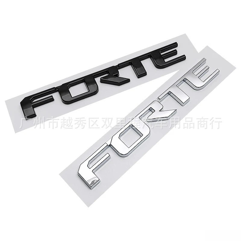 3D ABS Letter Badge Forte Trunk Sticker Realistic Letters