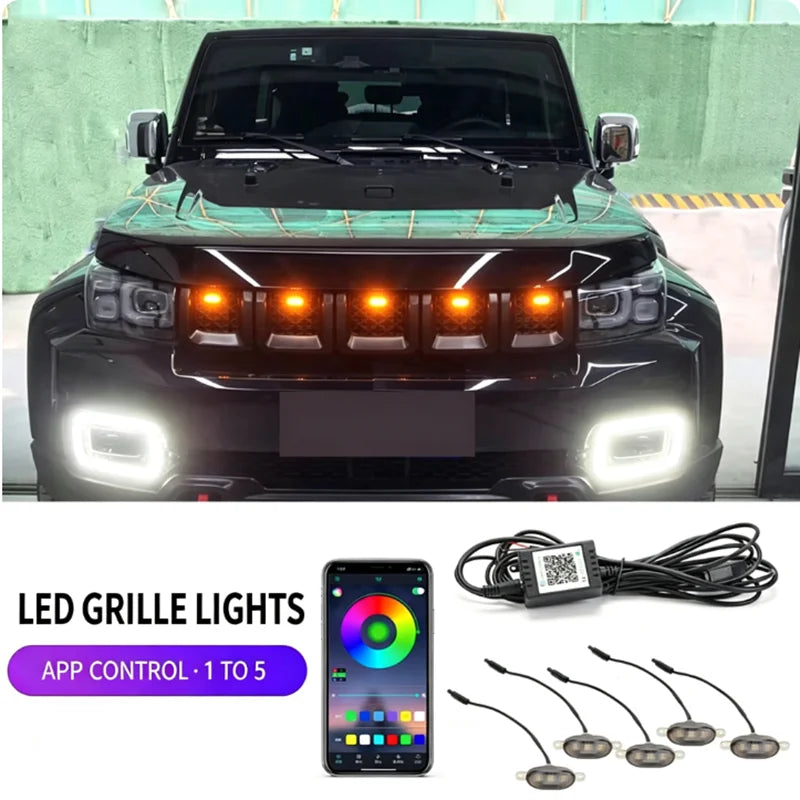 12V Emergency Flash APP Wireless Remote Control Yellow Grille