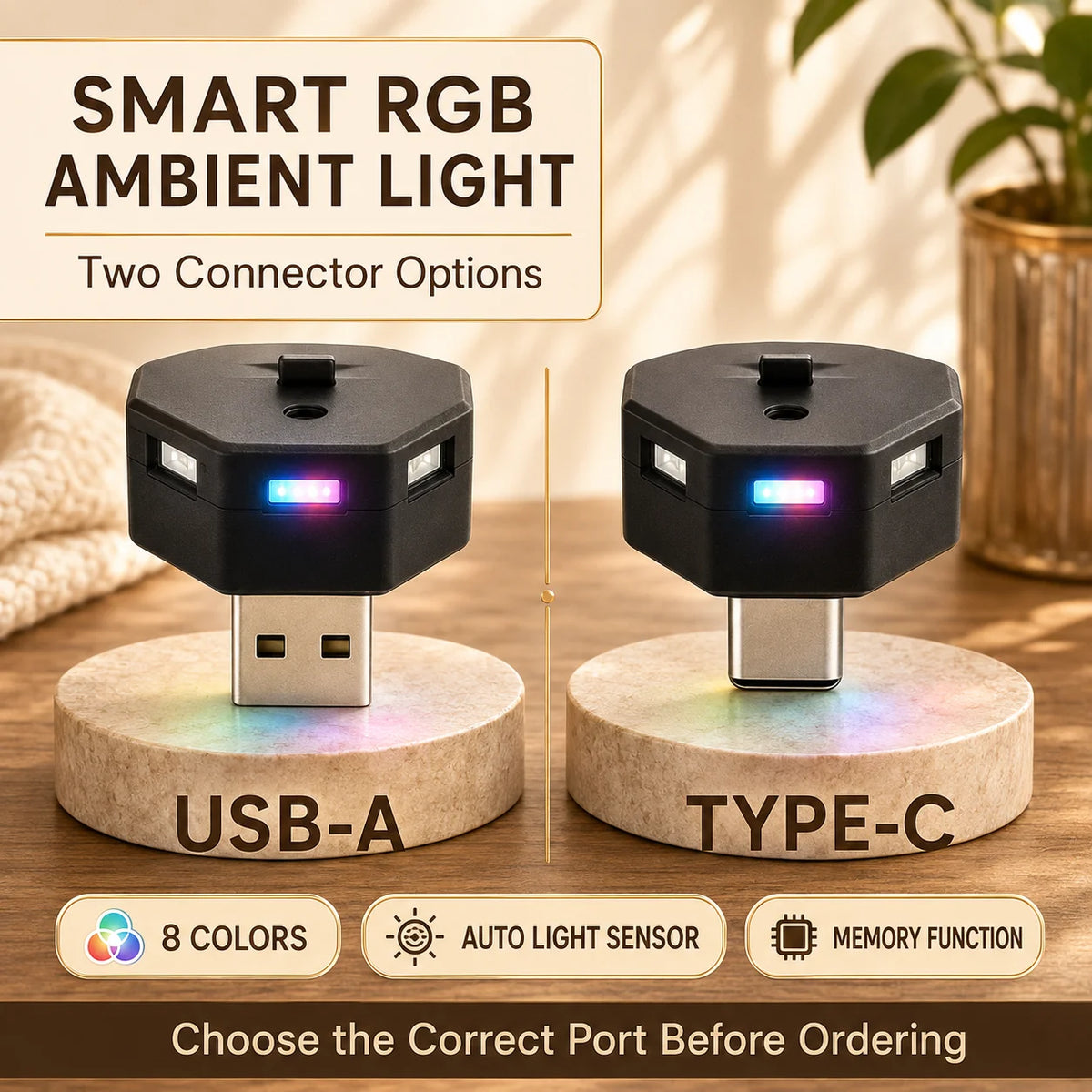 MINI type-c USB Atmosphere Ambient Night Neon Interior Emergency