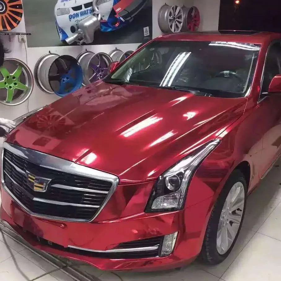 Newest Stretchable Waterproof Uv Protected Red Chrome Mirror