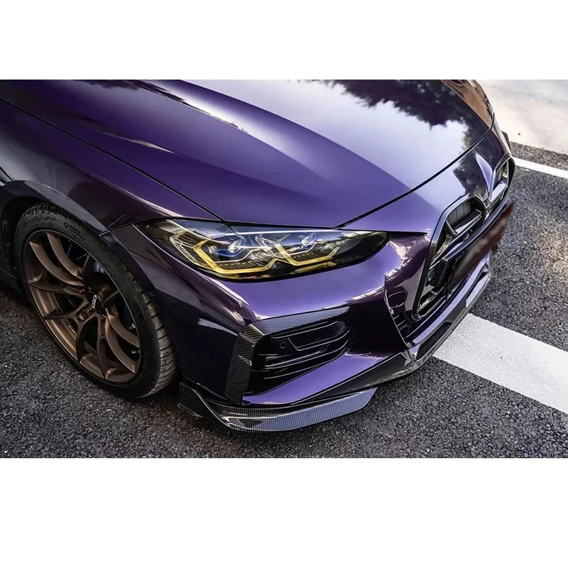 For BMW 4 Series G22 G23 Dry Carbon Fiber Front Lip Bumper