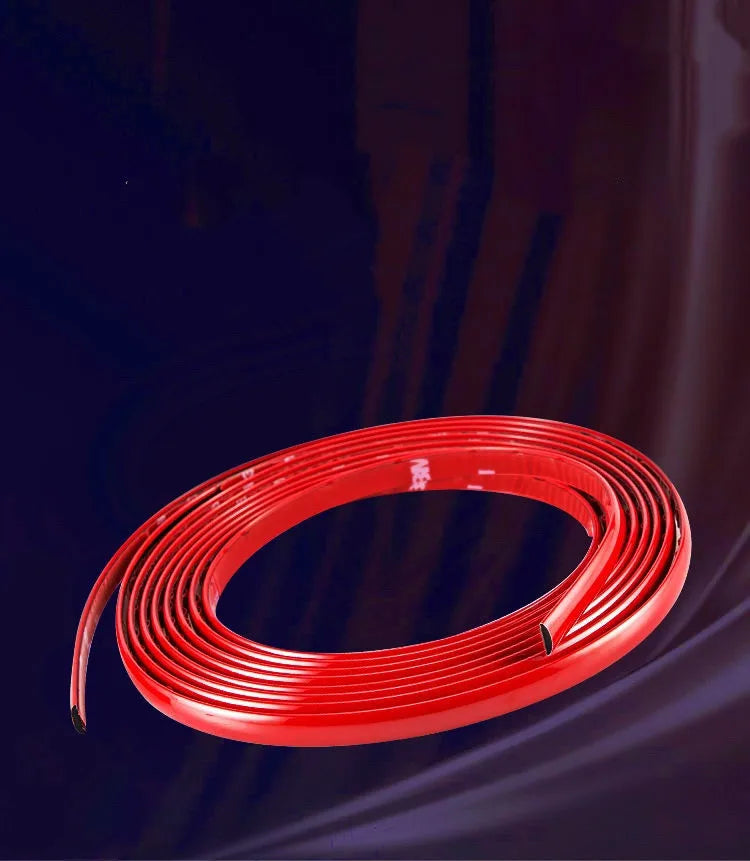 Bright Red Exterior Chrome Body Strip Bumper Door Protective