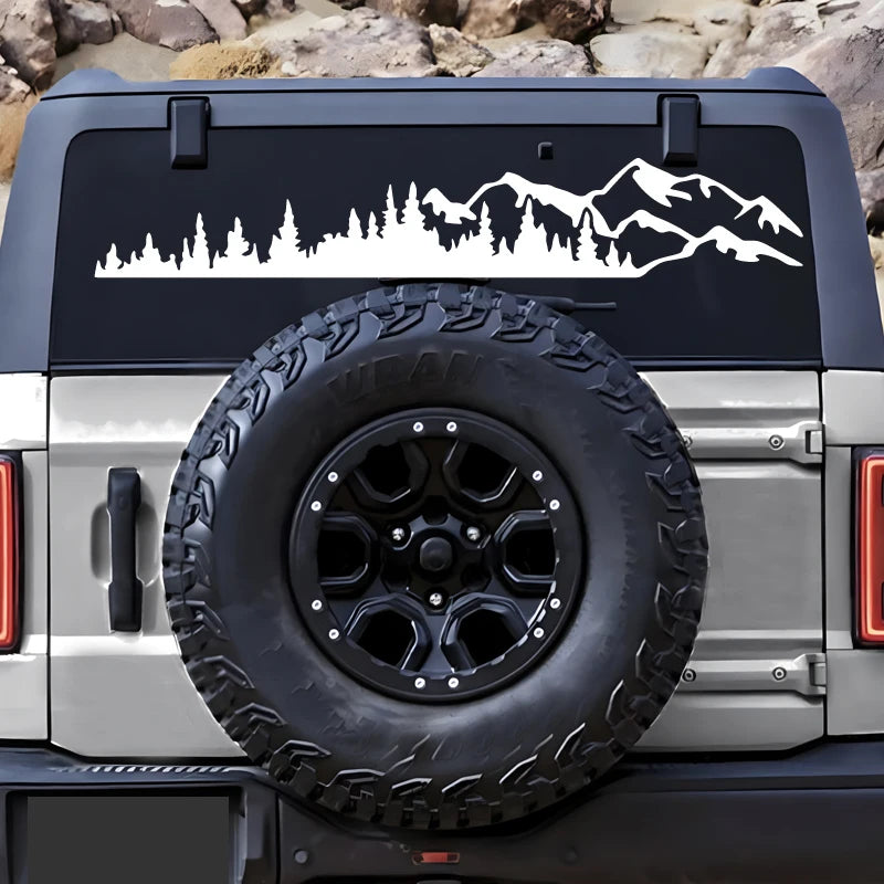 Camp Motorhome Side Body Window Bumper Sticker Large Mountain