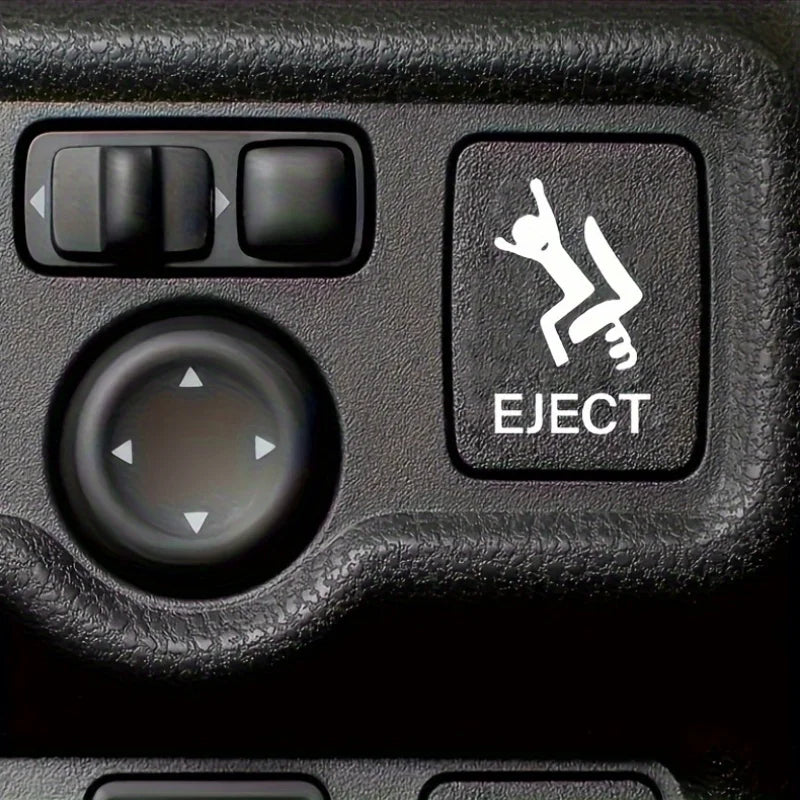 2PCS Passenger Button Sticker Funny Decal Empty Vinyl Interior