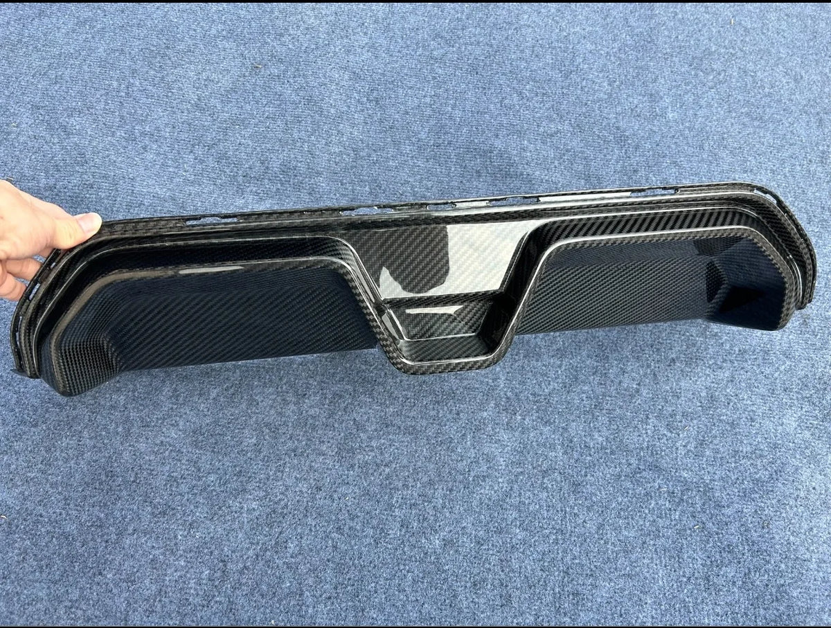 For BMW Real Dry Carbon Fiber Rear Bumper Diffuser Lip Spoiler
