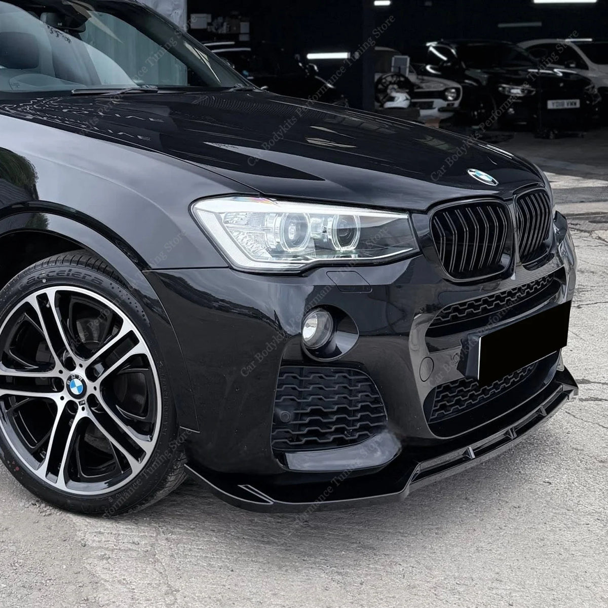For BMW X3 F25 X4 F26 3PCS ABS Front Bumper Lip Splitter Spoiler