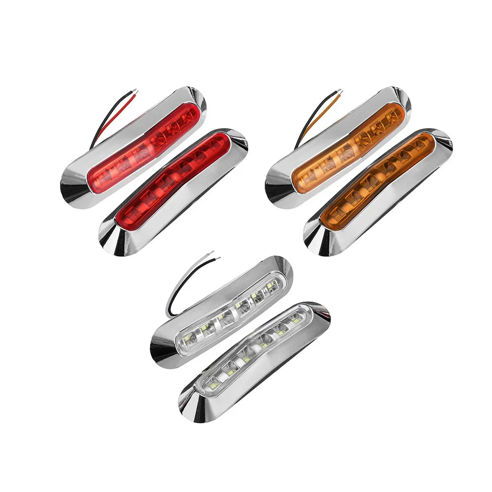 Atvov 2PCS 12V 24V Chrome Bezel Side Marker External