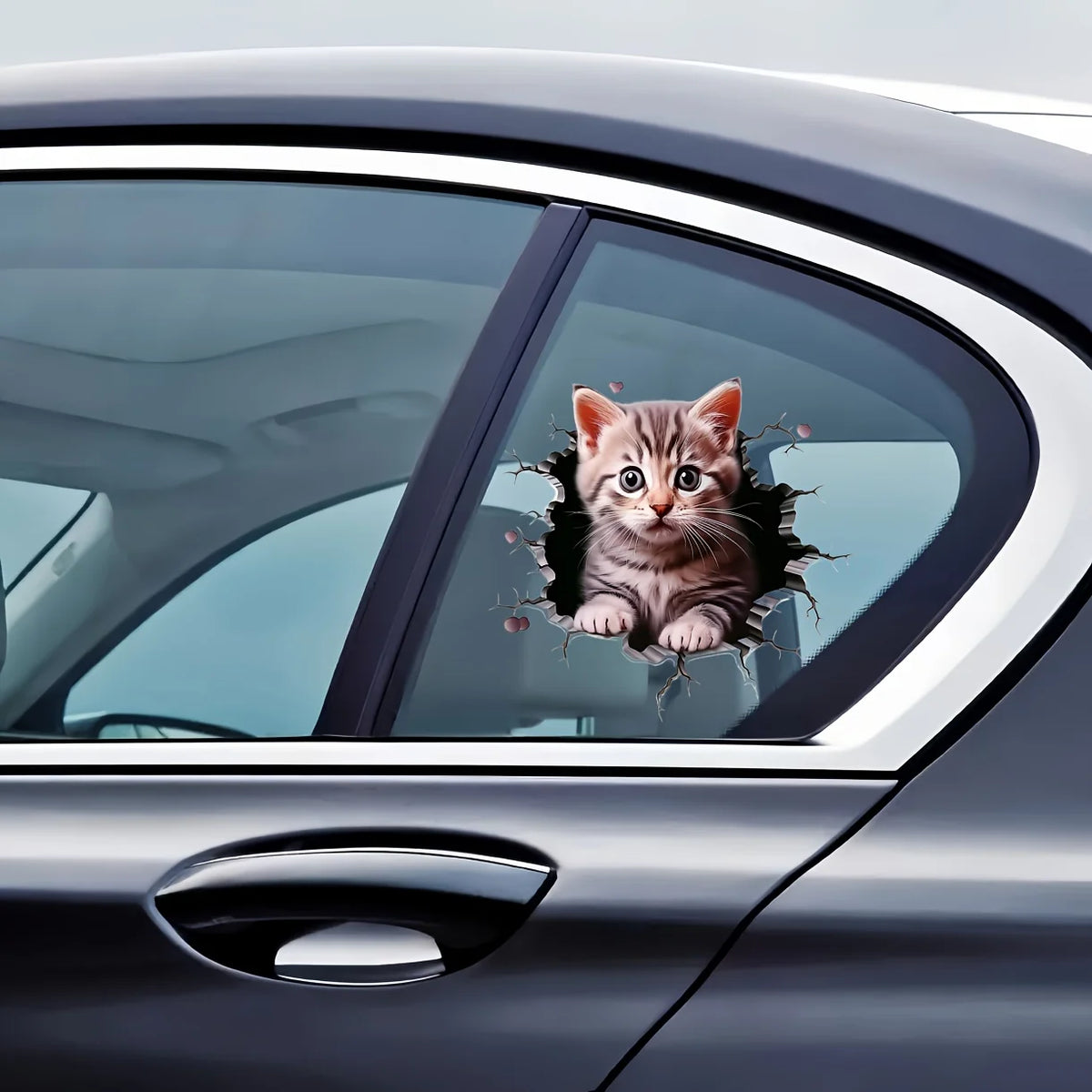 For Window Bumper Cute Durable 3D Cat Pattern Sticker Body