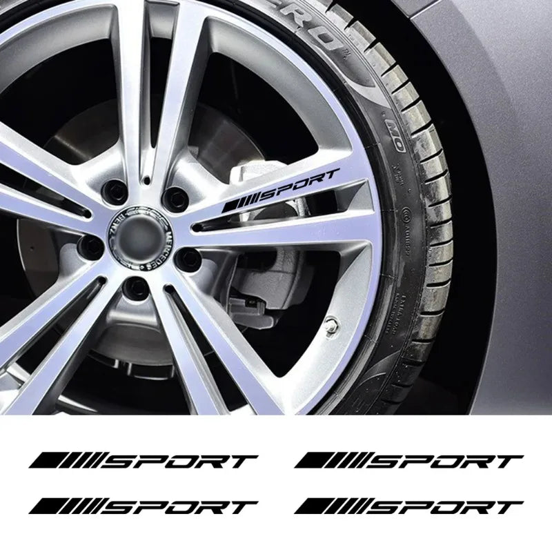 4PCS Stickers Wheels Rims Sport Racing Vinyl Decals Oilproof