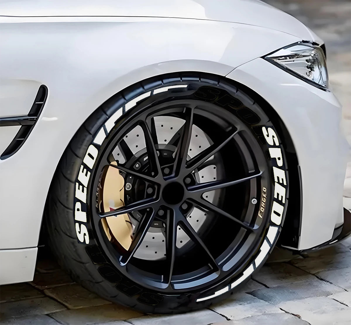 8PCS Lot Speed Tire Wheel Stickers Tuning 3D Permanent
