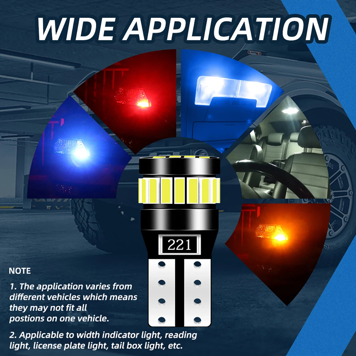 2PCS T10 W5W Canbus No Error 194 168 Bulb