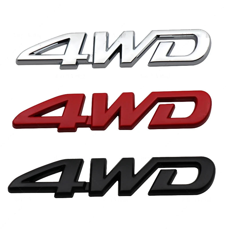 3D Metal 4WD Logo Decals Emblem Badge Reartrunk Fender