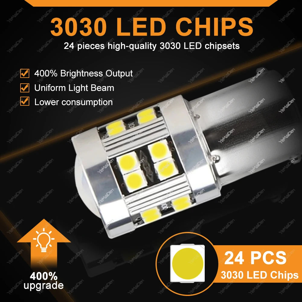 1000LM Bright White 1156 ba15s 1157 bay15d Bulb Tail