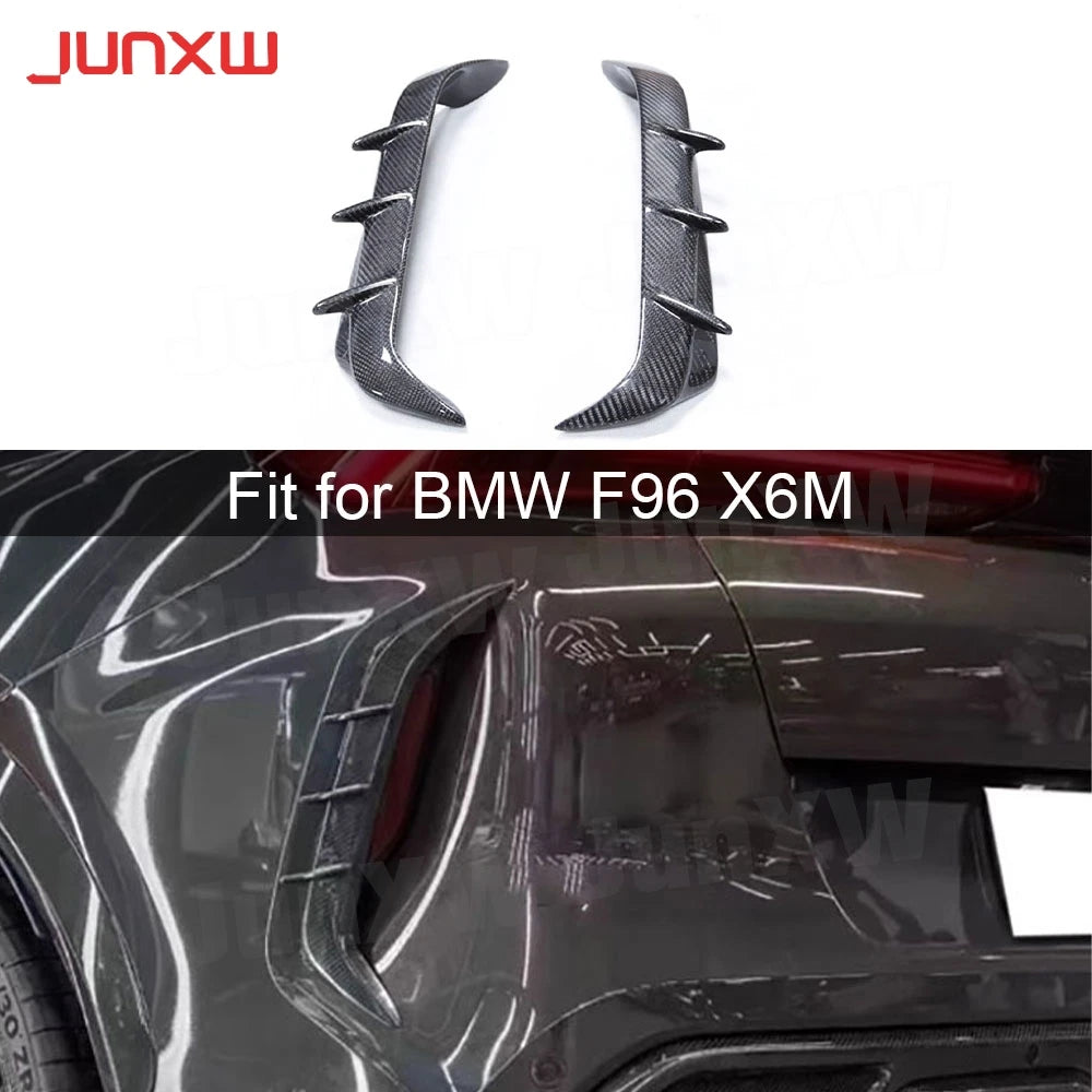 For BMW F96 X6 2019-2022 Frp Real Carbon Fiber Rear Bumper Side