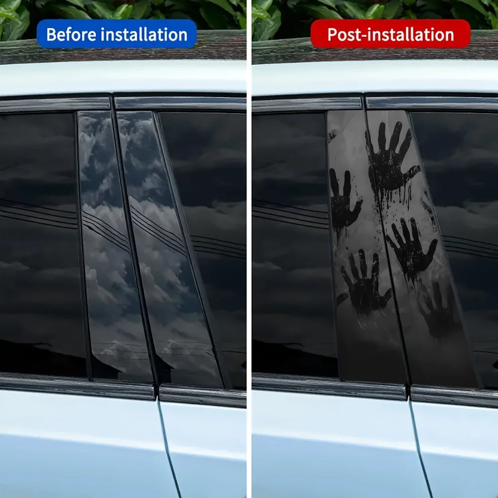For B-pillar anti-scratch Disposable 2PCS Set Horror Handprint