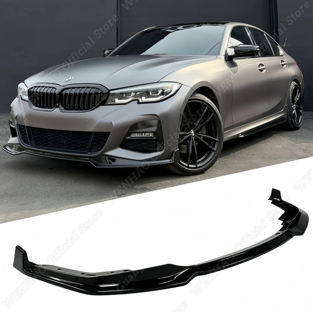 For BMW G20 M Pack 320I 3PCS Front Bumper Lip Splitter Spoiler