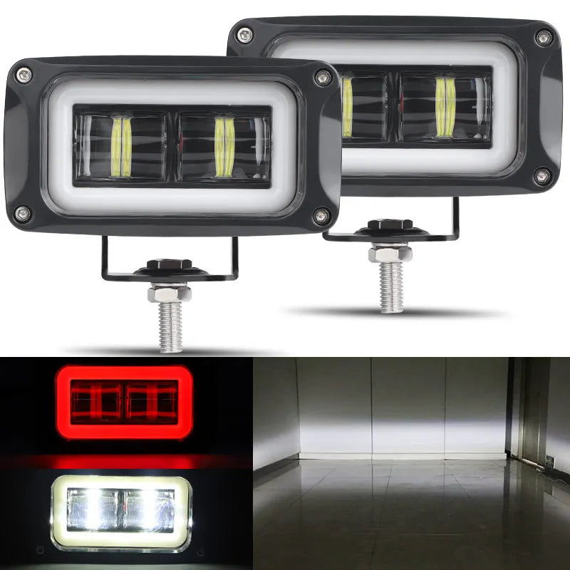 4-inch 8D Lens Rectangular Work Angel Eyes Halo Driving
