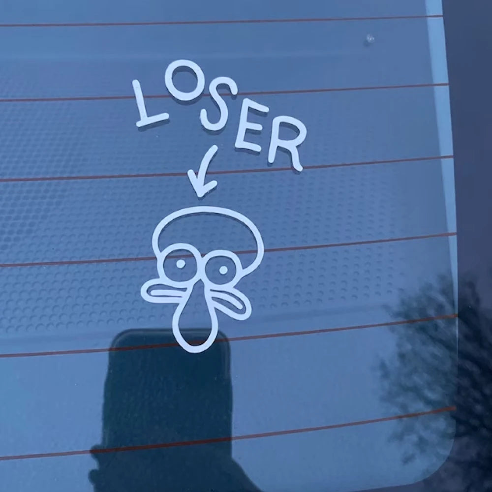 Squidward Loser Windows Sticker Fun Cartoon Decor Waterproof
