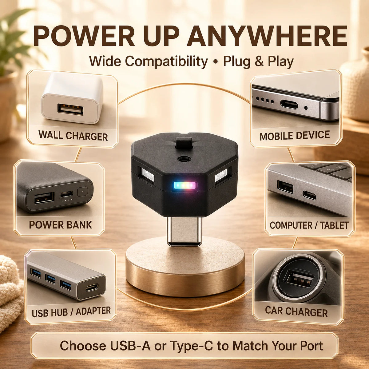 MINI type-c USB Atmosphere Ambient Night Neon Interior Emergency