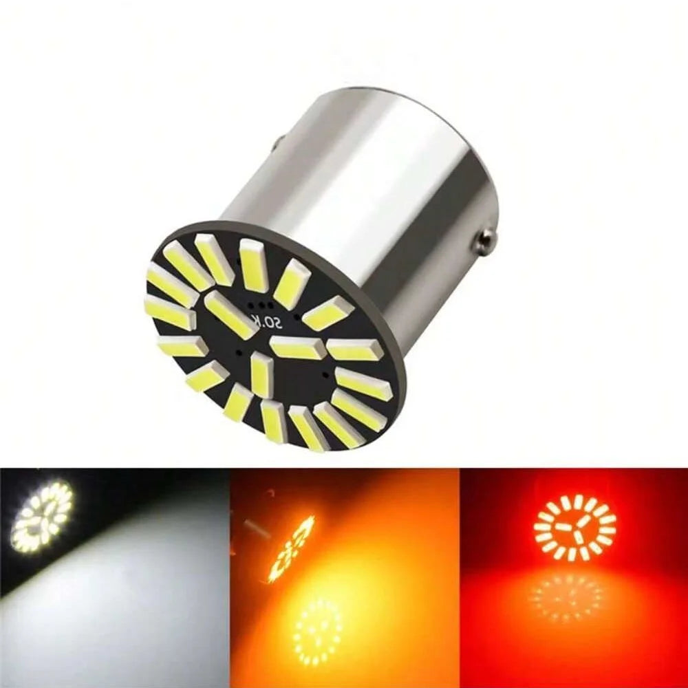 2PCS White Yellow Red 1157 18SMD Turn Signal Brake