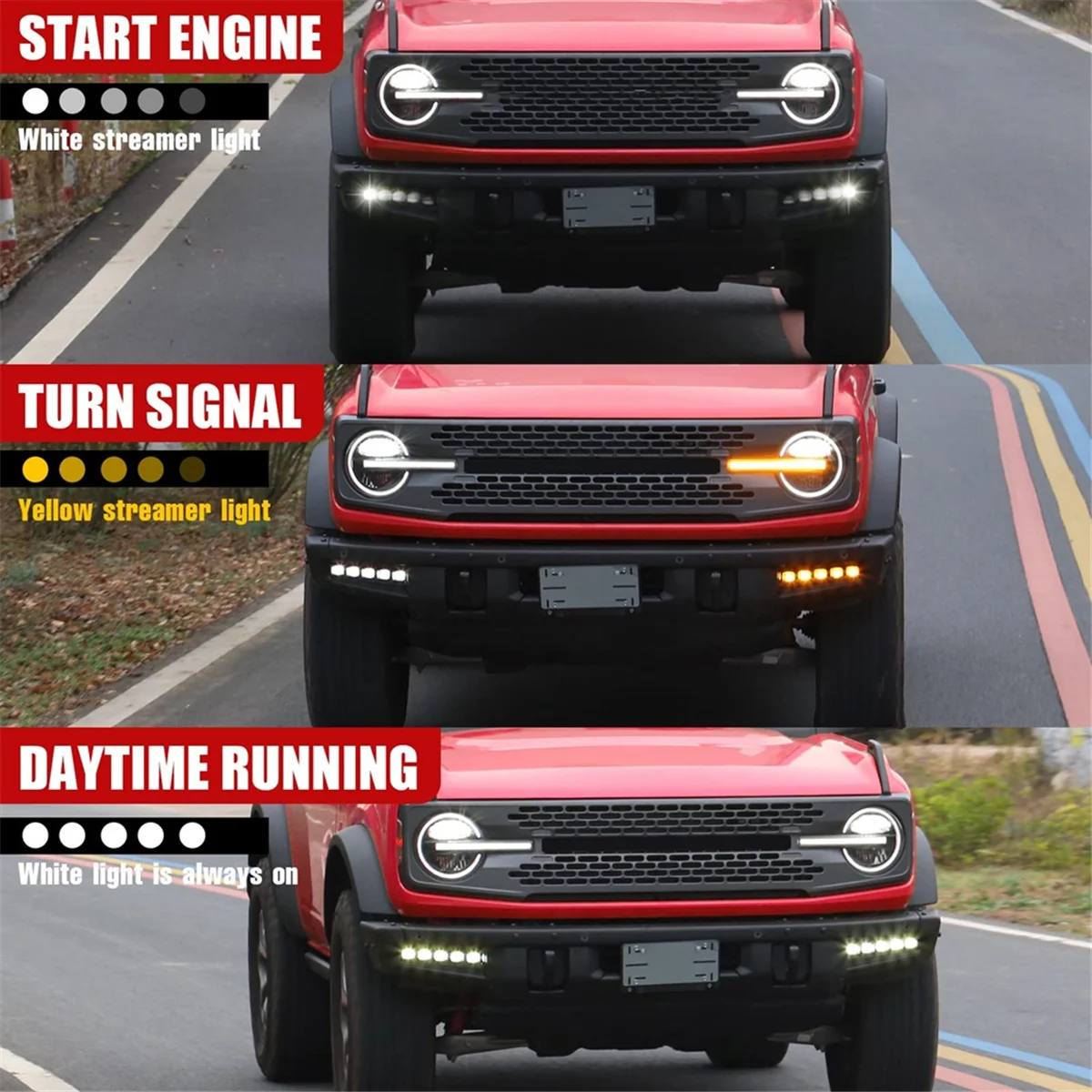 For Ford Bronco 2021-2023 2 4-Door reliable-led Fog Assembly