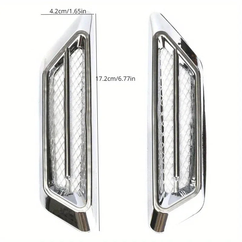 2PCS Chrome SUV Air Flow Fender Side Vent Sticker