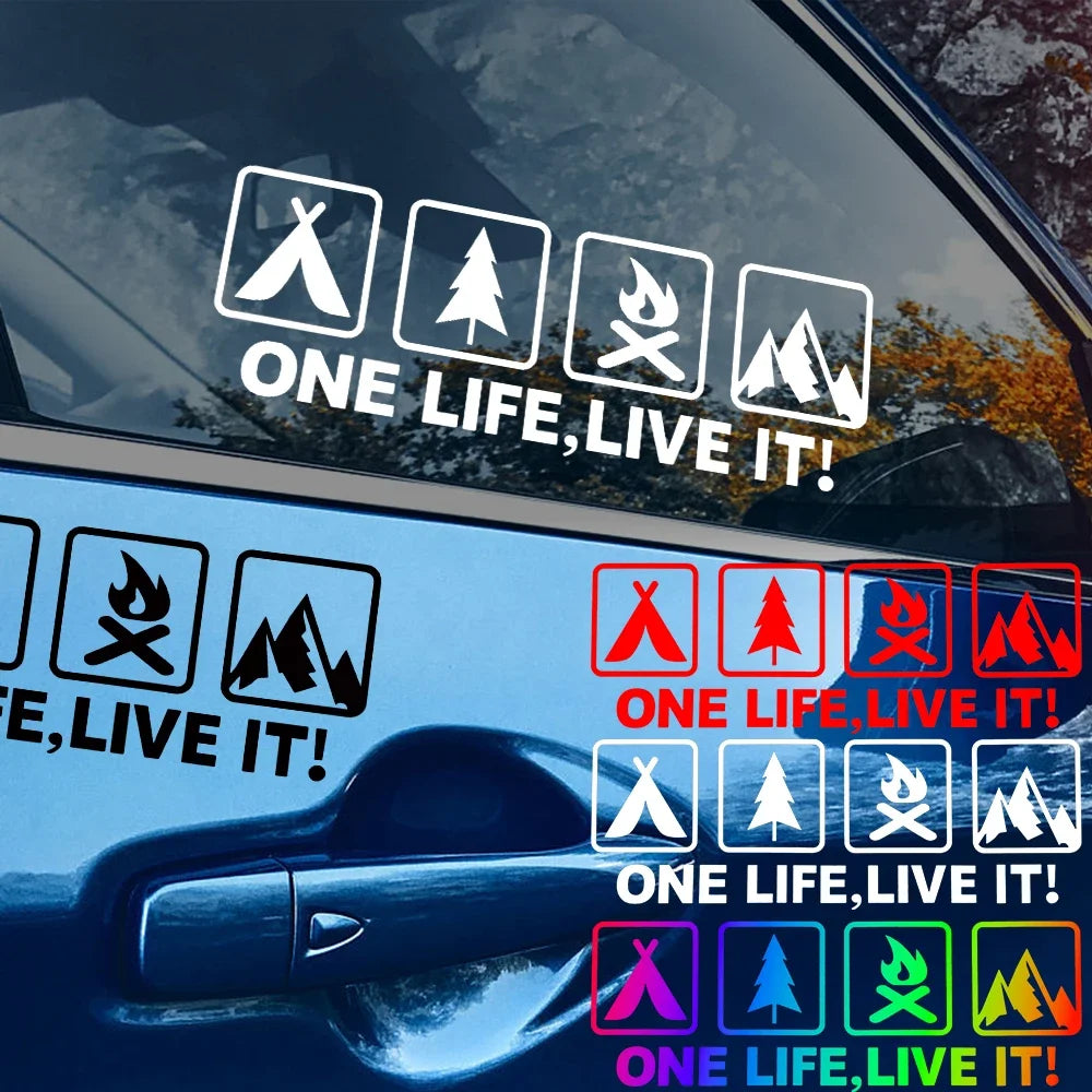 For Vehicle Auto Window Tail Body One Life Live It Camping