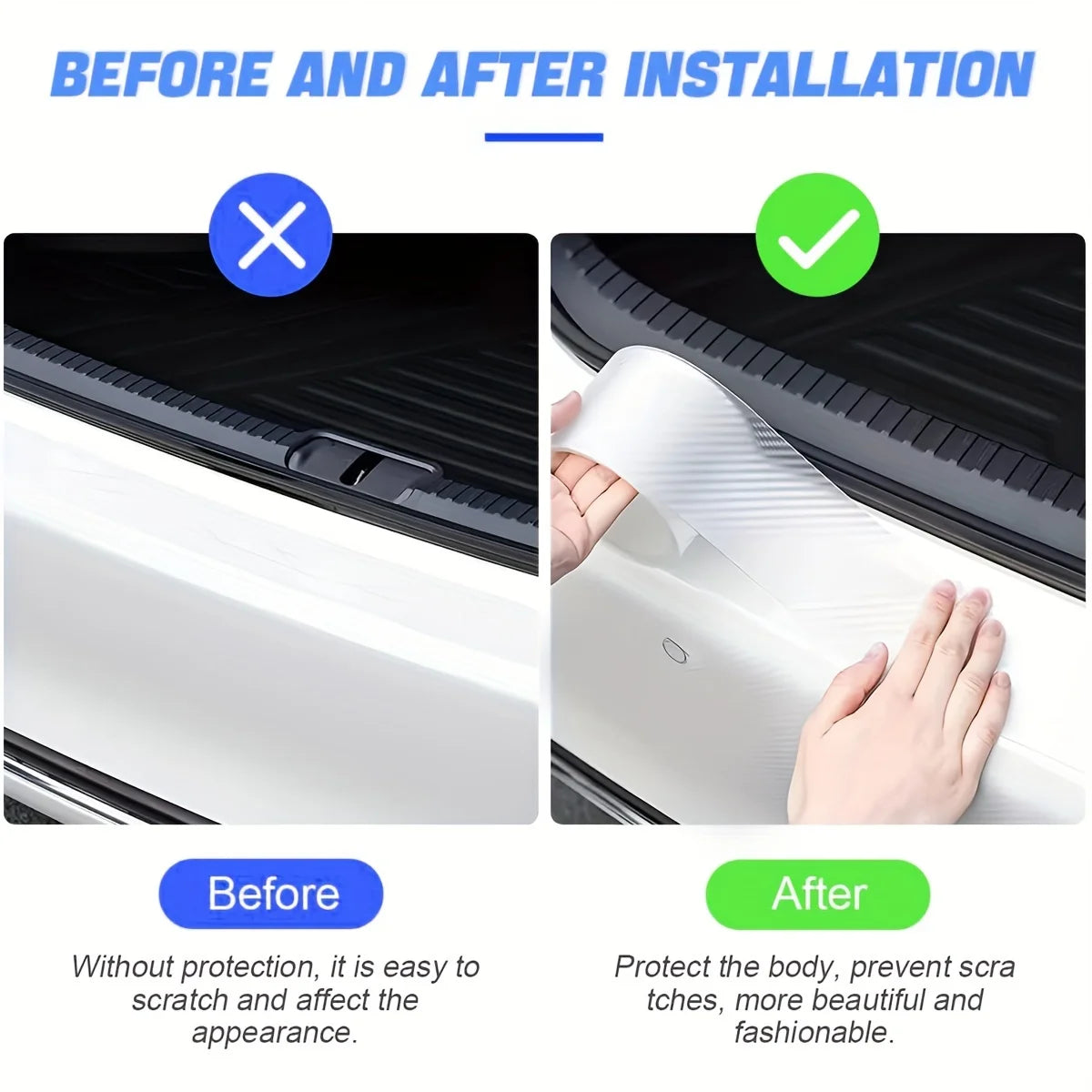 Carbon Fiber Door Edge Bumper Protector 3D Sticker Tape