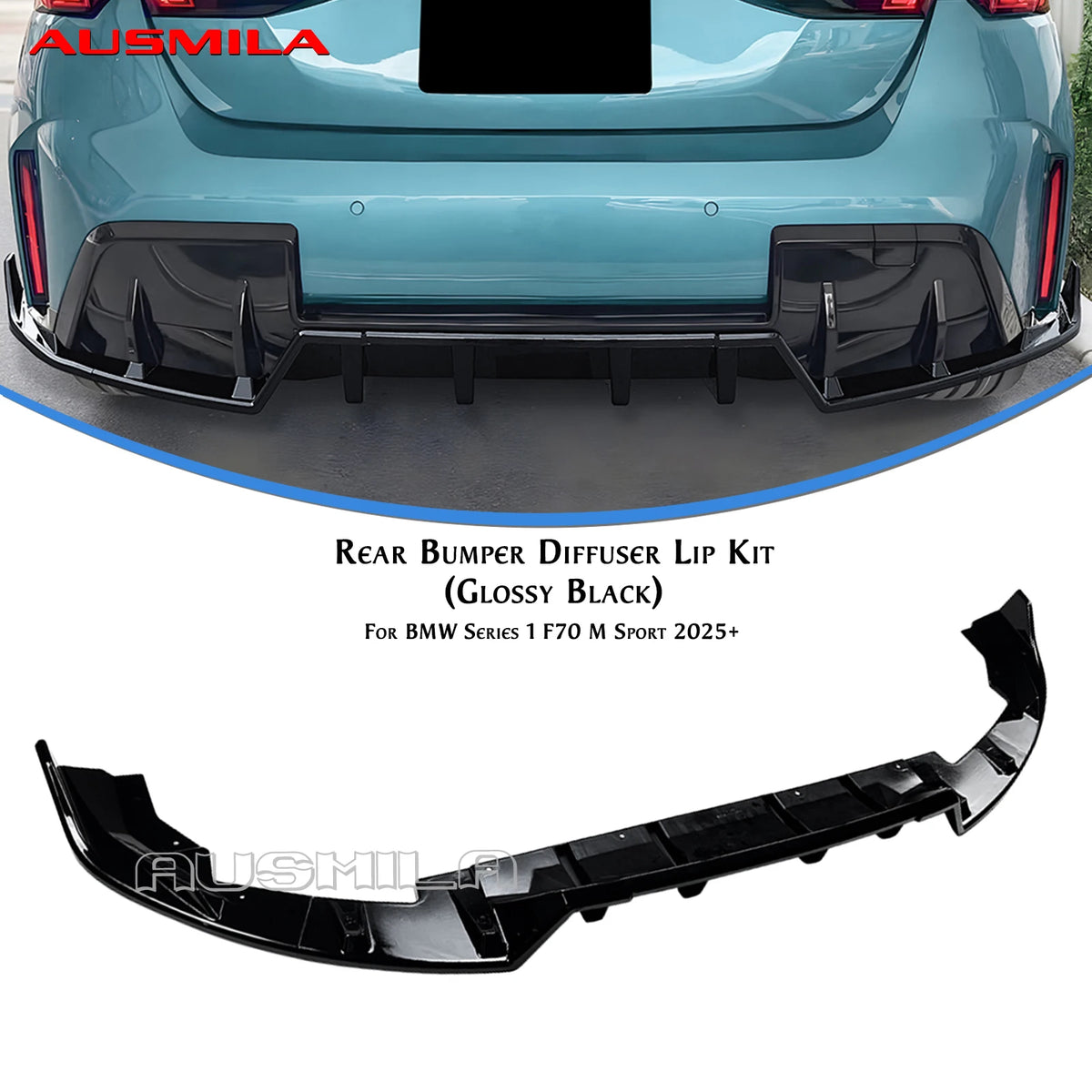 For BMW 1 Series F70 M 3PCS Rear Bumper Diffuser Bracket Spoiler