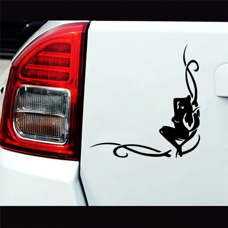 Personality Sticker Girl In Corner Glass Reflective Funny Decal