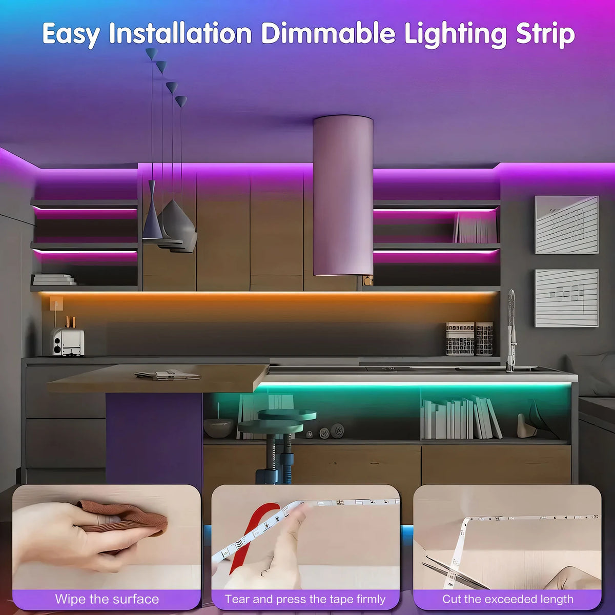 For Bedroom Home Kitchen Party Room 100 130 200FT RGB Smart