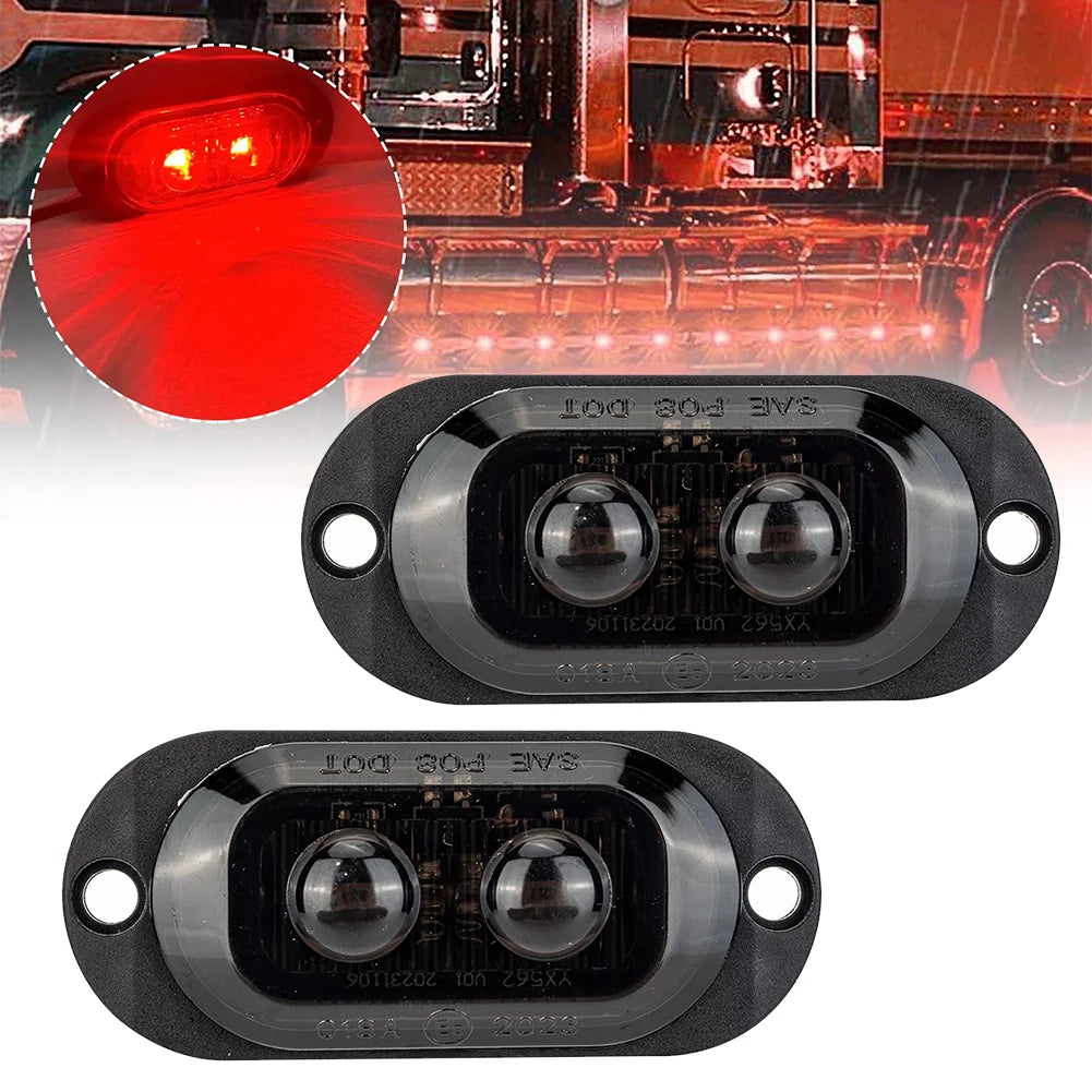2PCS 12V 24V Side Marker Clearance waterproof-warning Tail