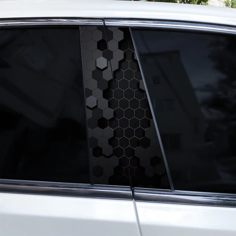 2PCS Polygon Image Decal Door Pillar Sticker Vinyl B