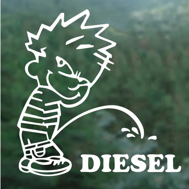 Stickers Funny Kids Plus Diesel Vinyl Bumper Body Rear
