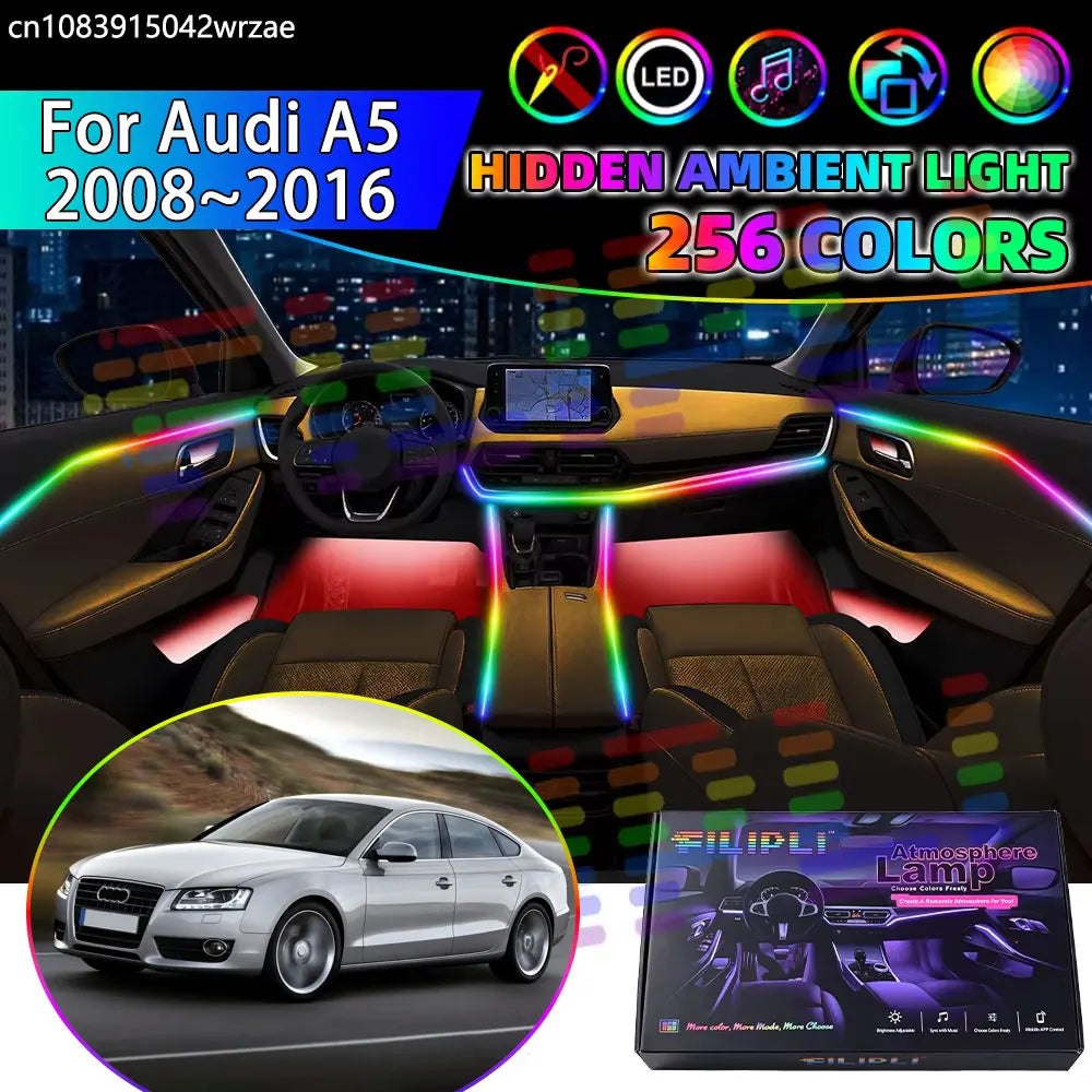 For Audi A5 2008~2016 8T 8F MK1 RGB Interior Ambient Strips